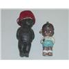 Image 1 : (2) MINIATURE BLACK CHARACTER DOLLS: (1) 3 3/4" WAX DOLL-MAD
