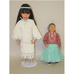 (2) CONTEMPORARY AMERICAN INDIAN CHARACTER DOLLS: (1) 11" MA