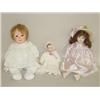Image 1 : (3) CONTEMPORARY PORCELAIN DOLLS-UNMARKED W/ ORIGINAL CLOTHE