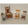 Image 1 : (4) WOODEN DOLL FURNITURE ROCKING CHAIRS