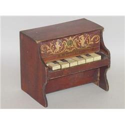 SCHOENHUT PAINTED & STENCILED TOY WOODEN CHILD PIANO (6 1/2"
