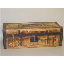 VICTORIAN CHILDS DOLLS TRUNK W/ PAPER COVERING (9 1/2" T X 2