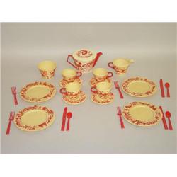 15 PC. BANNER RED RIDING HOOD PLASTIC CHILDS TEA SET W/ 10 P