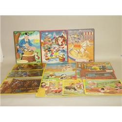 LOT (13) PAPER LITHO CHILDS PICTURE PUZZLES: (11) WALT DISNE