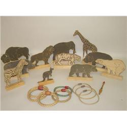 EARLY 20TH CENT. CHILDRENS RING TOSS GAME W/ CUT-OUT SILHOUE