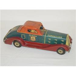 14 1/2" MARX PRESSED STEEL G-MAN PURSUIT CAR