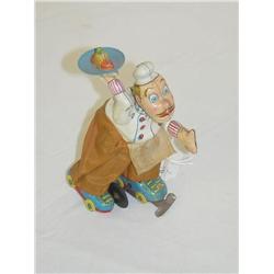 6 1/2" JAPANESE TIN LITHO KEY WIND WAITER ON ROLLERSKATES