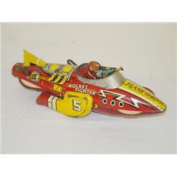 12 1/2" MARX TIN LITHO WIND-UP FLASH GORDON ROCKET FIGHTER W