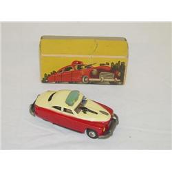 5" JAPANESE TIN LITHO FRICTION POLICE PATROL WAGON W/ MOUNTE