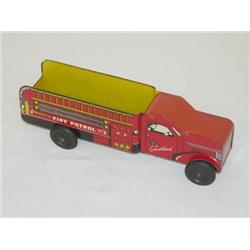 8 1/2" COURTLAND TIN LITHO FIRE PATROL #2 TRUCK