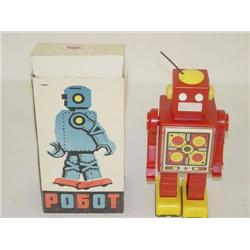 8 1/2" RUSSIAN PLASTIC ROBOT TOY W/ ORIGINAL BOX