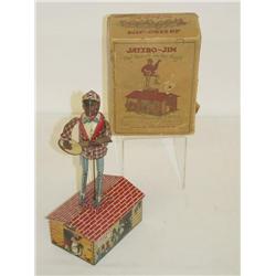 10" UNIQUE ART TIN LITHO WIND-UP JAZZBO JIM "THE DANCER ON T