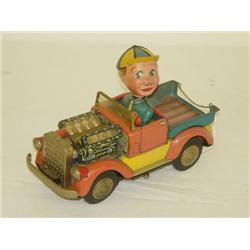 9 1/2" JAPANESE TIN LITHO BATTERY OPERATED PICKUP DELIVERY T