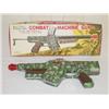 Image 1 : 14 1/2" JAPANESE TIN LITHO BATTERY OPERATED COMBAT MACHINE G