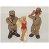 Image 1 : (3) PLASTER COMICAL WWII U.S. ARMY FIGURES BY RITTGERS OF CH