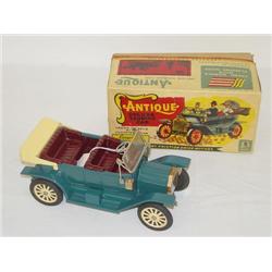9 1/2" CRAYSTAN TIN ANTIQUE DELUXE TOURING CAR W/ ORIGINAL B