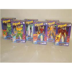 LOT (6) SPIDERMAN DELUXE EDITION 10" FLEXIBLE ACTION FIGURES