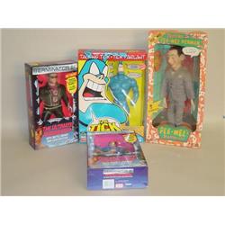 LOT (4) ACTION DOLLS: (1) TALKING PEE-WEE HERMAN, (2) TERMIN