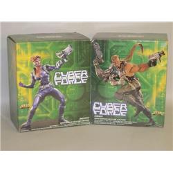 (2) CYBER FORCE COLLECTOR SCULPTURES: (1) STRYKER & (1) BALL
