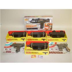 LOT TOY ASSAULT CAP RIFLES: (1) COMMANDO UZI, (2) MAUSERS & 