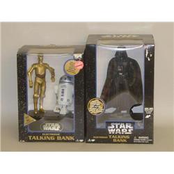 (2) ELECTRONIC STAR WARS TALKING BANKS: (1) DARTH VADER & (1