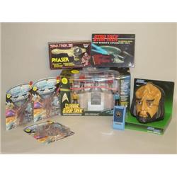 BOX (8) STAR TREK TOYS: (1) CLASSIC COLLECTOR FIGURE SET, (1
