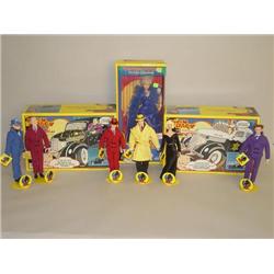 (9) DICK TRACY TOYS: (1) GETAWAY CAR, (1) POLICE SQUAD CAR, 