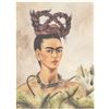 Image 1 : Frida Kahlo Mexican Signed Linocut Etching Paper