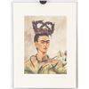 Image 2 : Frida Kahlo Mexican Signed Linocut Etching Paper