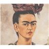 Image 3 : Frida Kahlo Mexican Signed Linocut Etching Paper