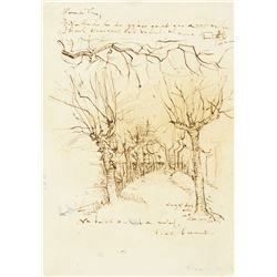 Vincent Van Gogh Dutch Ink on Paper Sketch