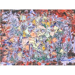 Lee Krasner American Abstract Mixed Media on Board