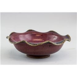 Chinese Junyao Foliated Porcelain Bowl