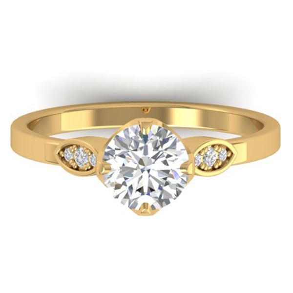 1.05 ctw Certified VS/SI Diamond Art Deco Ring 14k Yellow Gold - REF-295Y6X