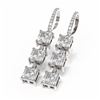 Image 3 : 5.03 ctw Princess Diamond Earrings 18K White Gold - REF-890K6Y