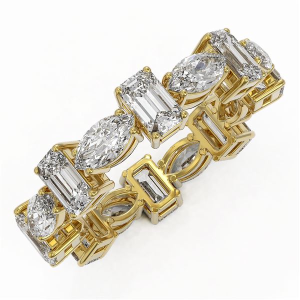 4.16 ctw Emerald Cut Diamond Eternity Ring 18K Yellow Gold - REF-709N3F