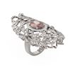 Image 1 : 7.12 ctw Morganite & Diamond Ring 18K White Gold - REF-490M9G