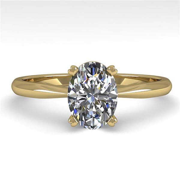 1 ctw Oval Cut VS/SI Diamond Engagment Designer Ring 18k Yellow Gold - REF-233G2W