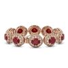 Image 2 : 49.17 ctw Certified Ruby & Diamond Victorian Bracelet 14K Rose Gold - REF-1369F3M