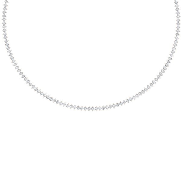 10 ctw Certified SI/I Diamond 2 Prong Necklace 18K Rose Gold - REF-597M2G