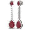 Image 2 : 9.91 ctw Ruby & Diamond Earrings 18K White Gold - REF-249F3M