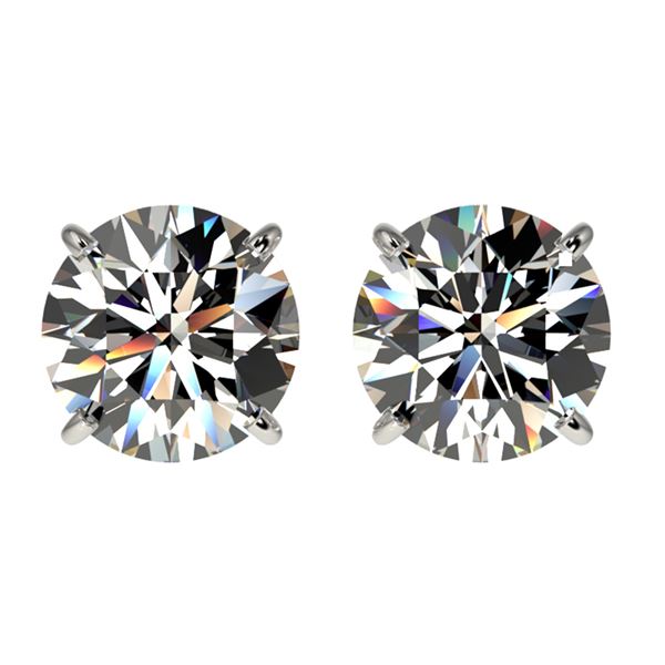 1.97 ctw Certified Quality Diamond Stud Earrings 10k White Gold - REF-256K3Y