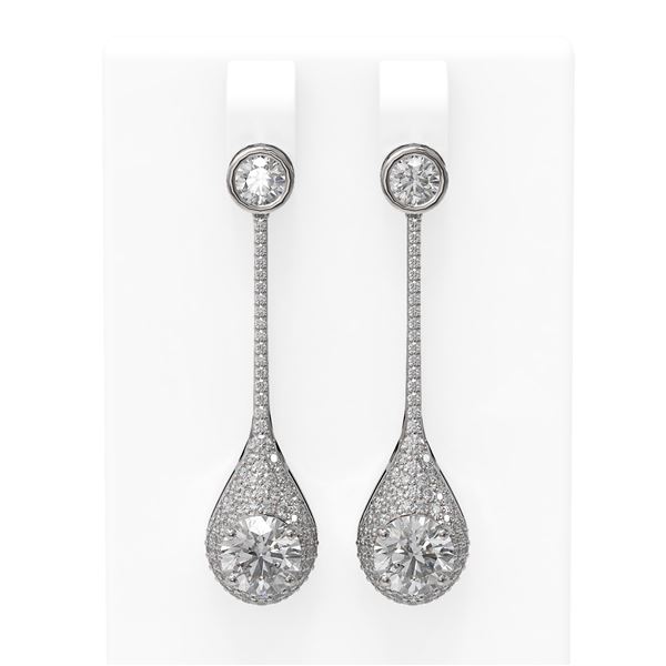 3.72 ctw Diamond Earrings 18K White Gold - REF-741N5F