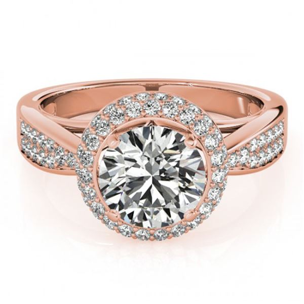 2.15 ctw Certified VS/SI Diamond Halo Ring 18k Rose Gold - REF-518W3H