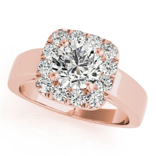1.55 ctw Certified VS/SI Diamond Halo Ring 18k Rose Gold - REF-325H2R