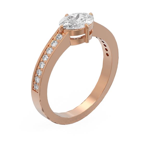 1.26 ctw Oval Diamond Ring 18K Rose Gold - REF-313N5F