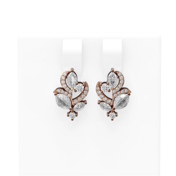 2.5 ctw Diamond Earrings 18K Rose Gold - REF-329F3M