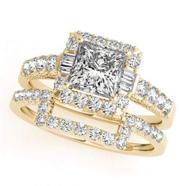 2.02 ctw Certified VS/SI Princess Diamond 2pc Set Halo 14k Yellow Gold - REF-347Y5X