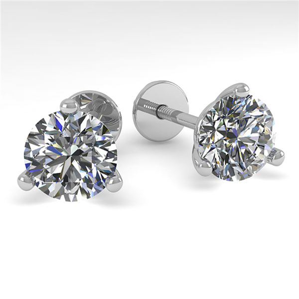 2.01 ctw Certified VS/SI Diamond Stud Earrings Martini 14k White Gold - REF-454R3K