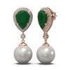 Image 2 : 8.03 ctw Emerald & Diamond Earrings 18K Rose Gold - REF-254W5H